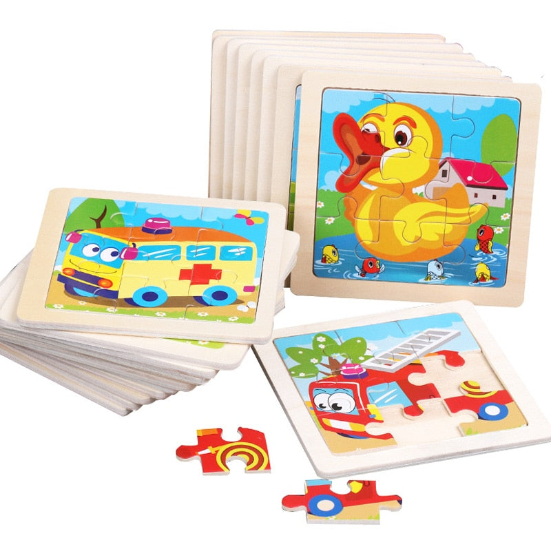 Animal Traffic Tangram Wood Puzzle