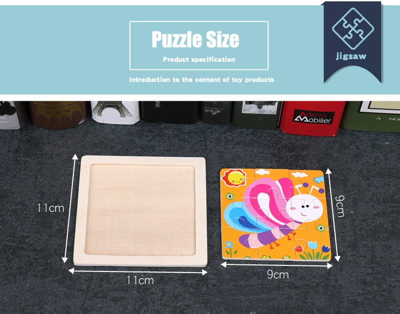 Animal Traffic Tangram Wood Puzzle