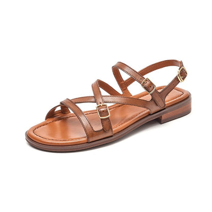 Genuine Leather Flat Sandals