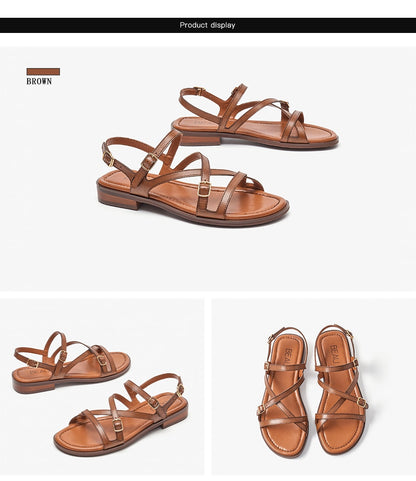 Genuine Leather Flat Sandals