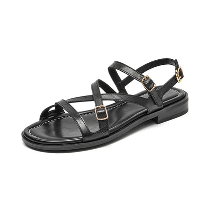 Genuine Leather Flat Sandals