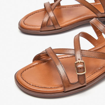 Genuine Leather Flat Sandals